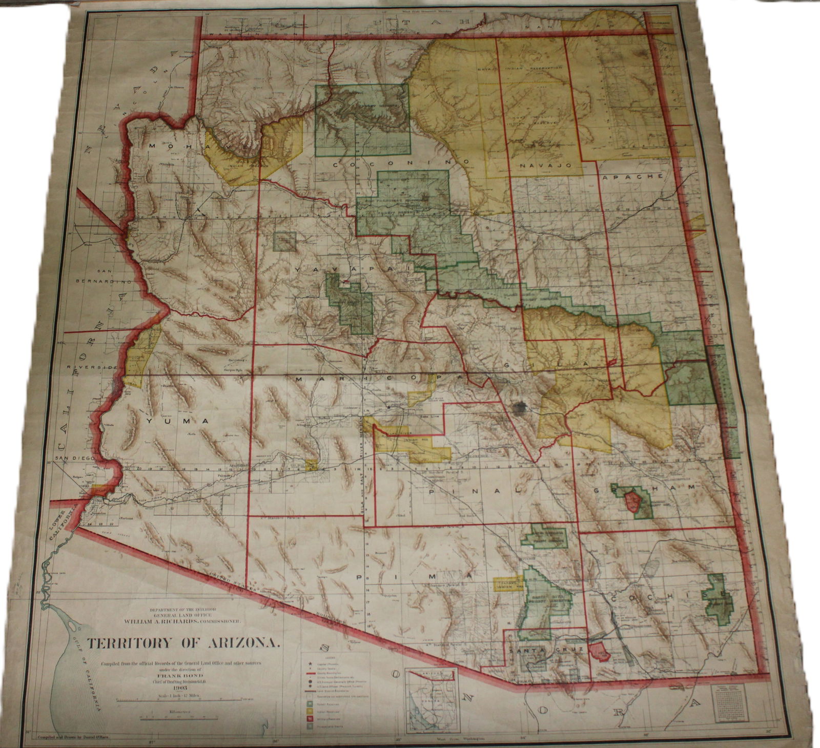Antique Territory of Arizona Map, 1903 (1 of 2)