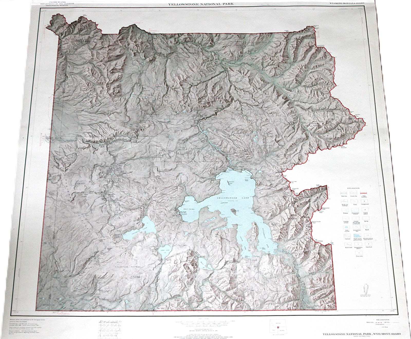 1929 US Geological Survey Map Yellowstone (1 of 3)