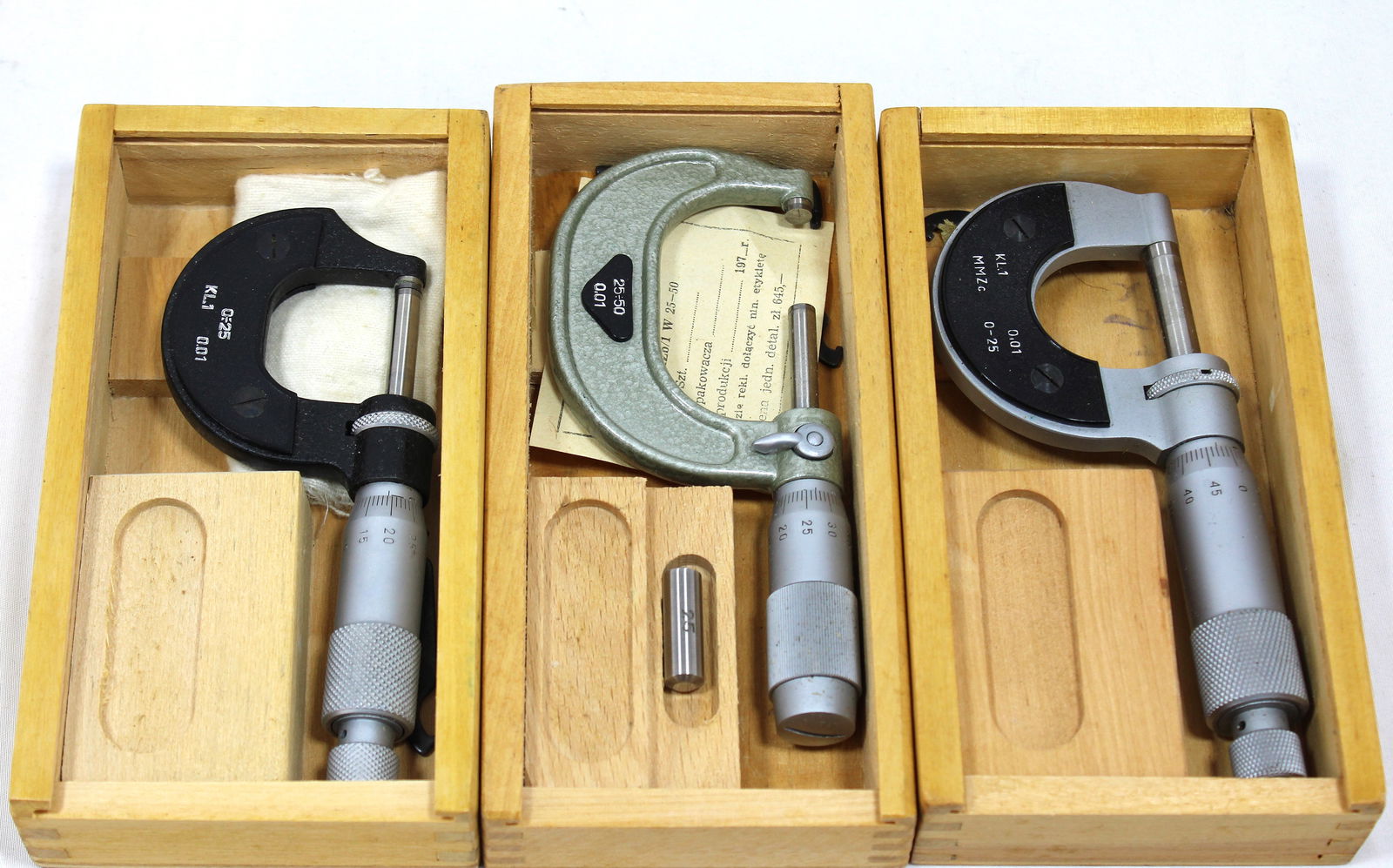 Three High-Accuracy Micrometers with Original... (1 of 4)