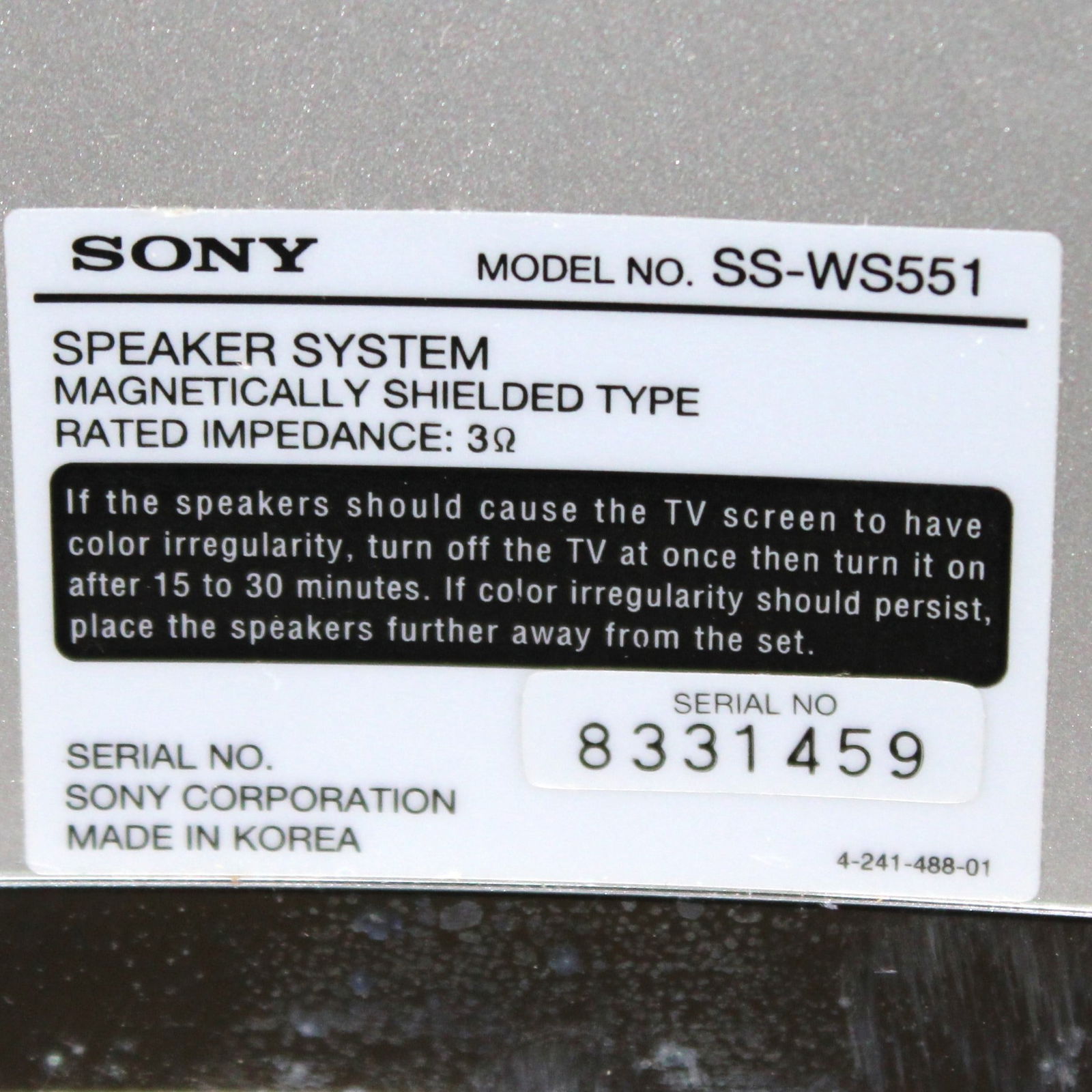 Sony SS-WS551 Home Theater Speaker System with... (1 of 2)