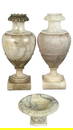 Pair of Antique Carved Alabaster Vases