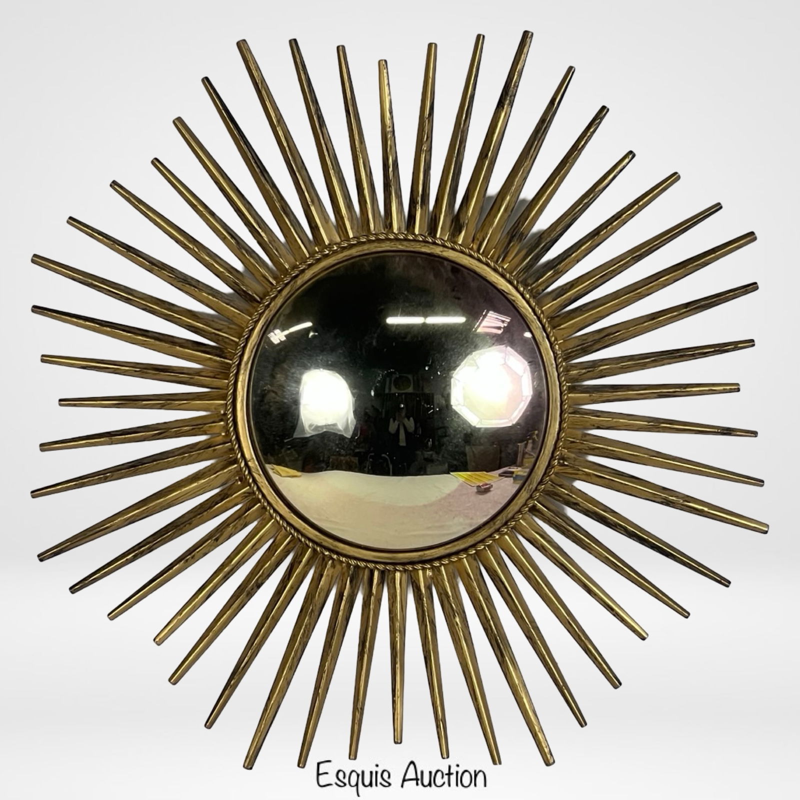 MCM Mid-Century Modern Sunburst Convex Mirror (1 of 3)