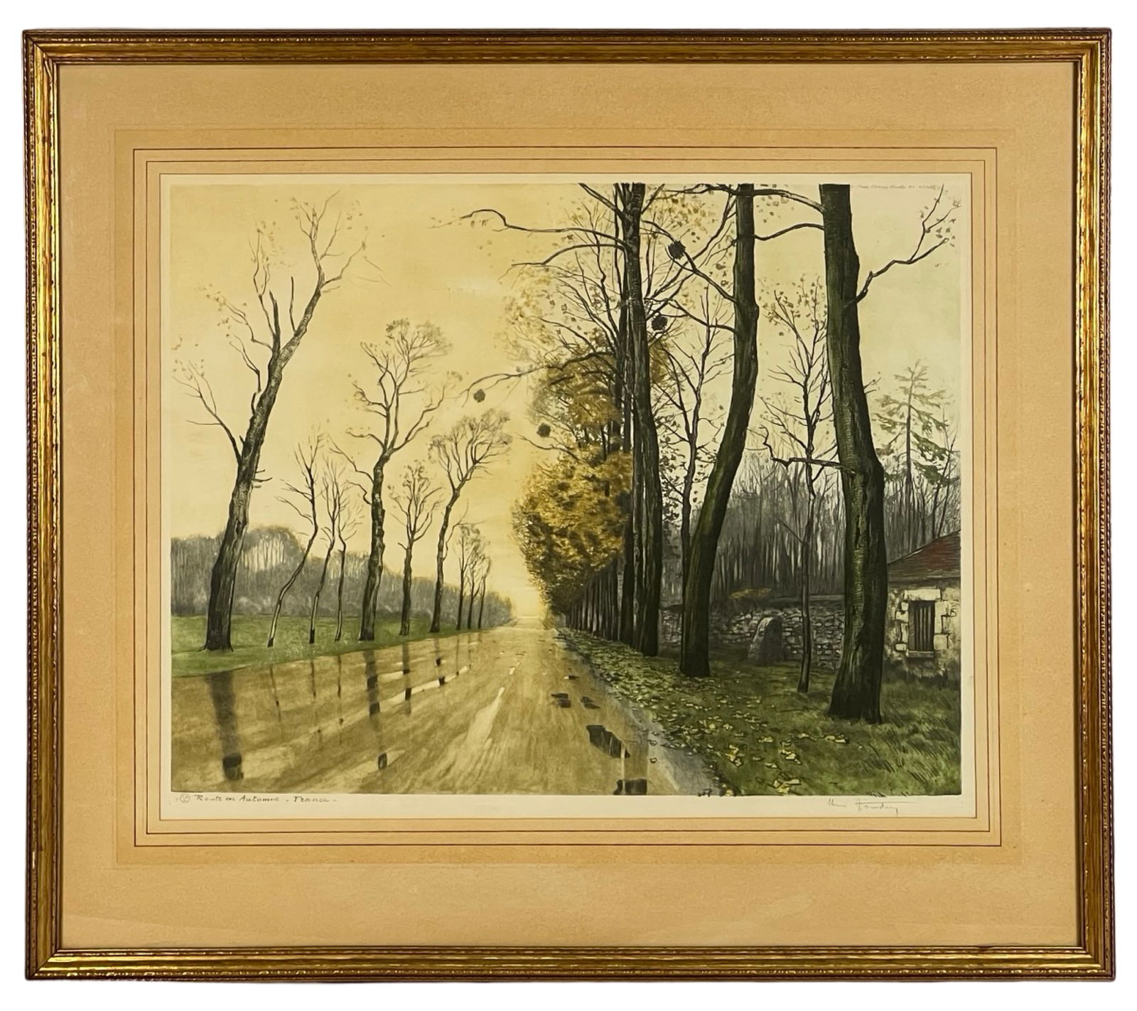 : Henri Jourdain - French Road in Autumn Etching (1 of 6)