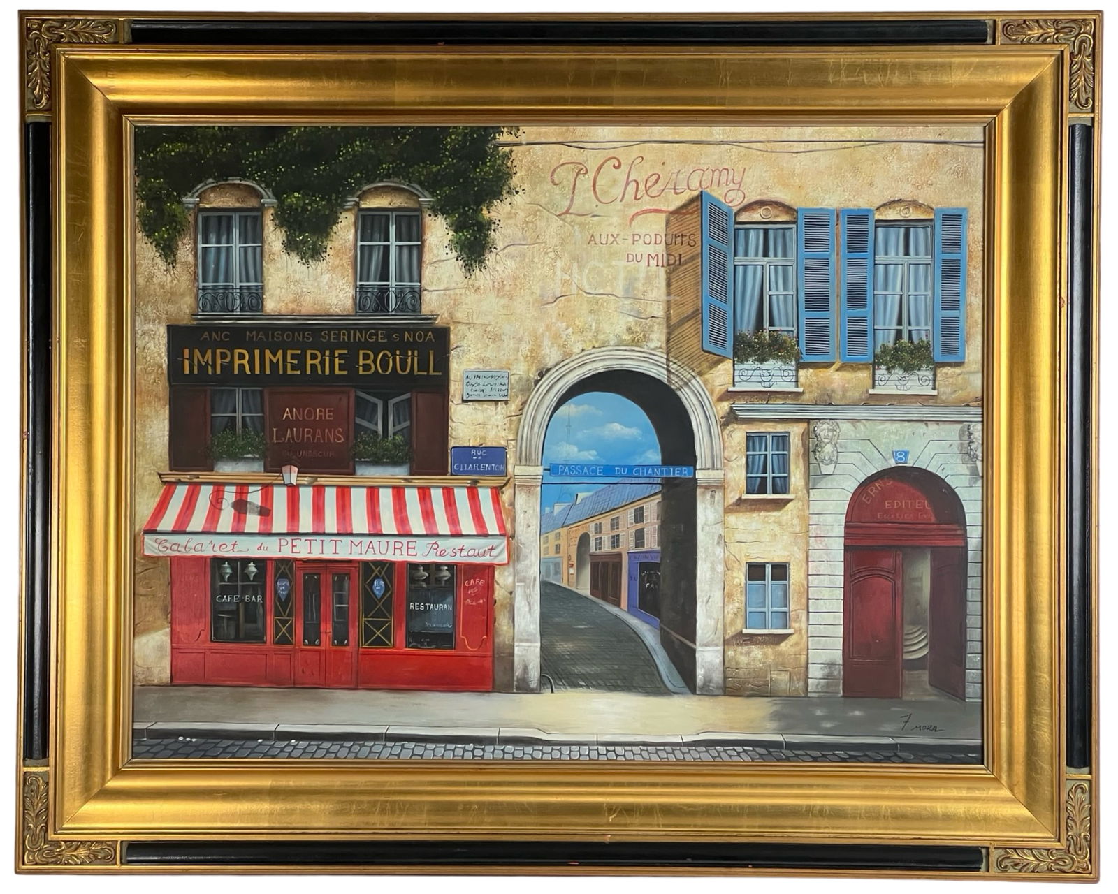 F. Mora Giclee on Canvas - French Street Scene (1 of 4)