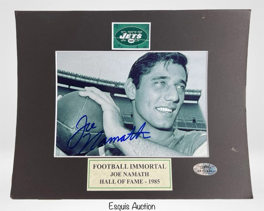 Joe Namath Autographed NY Jets Photograph (1 of 2)