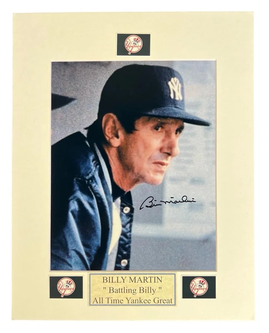 Billy Martin Autographed Baseball Photograph (1 of 3)