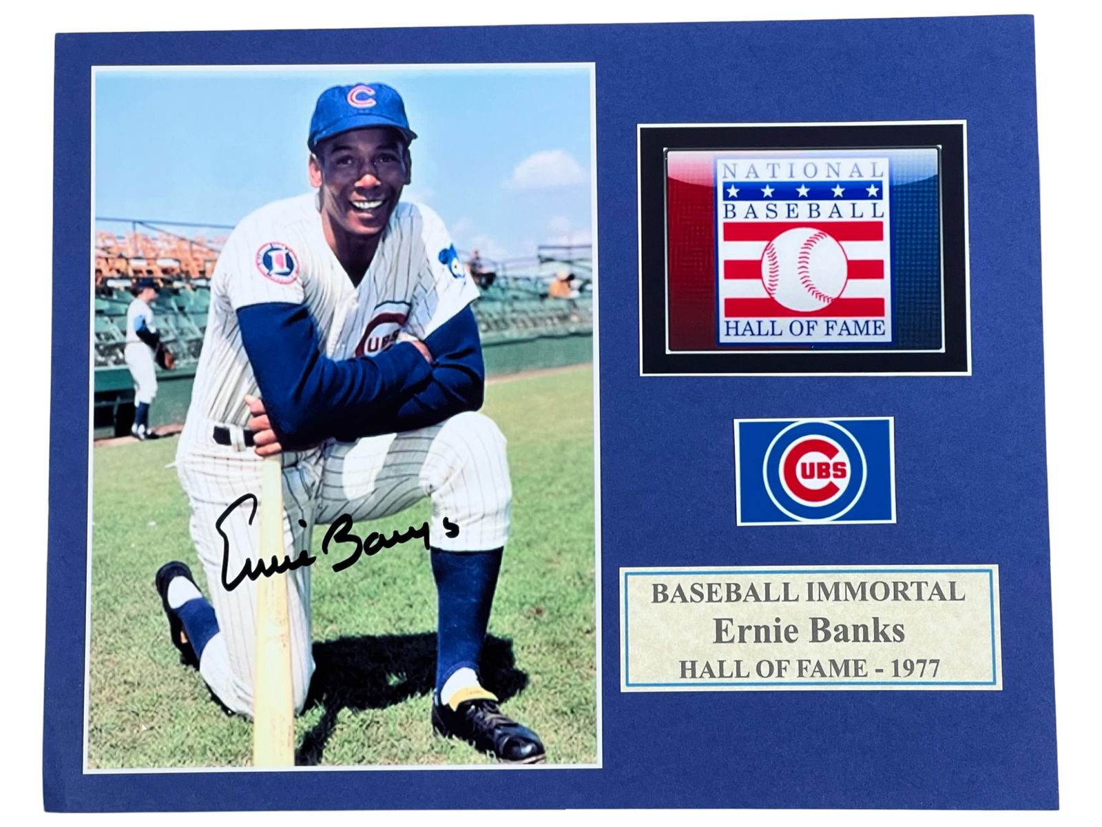 Ernie Banks Autographed Baseball Photograph (1 of 2)