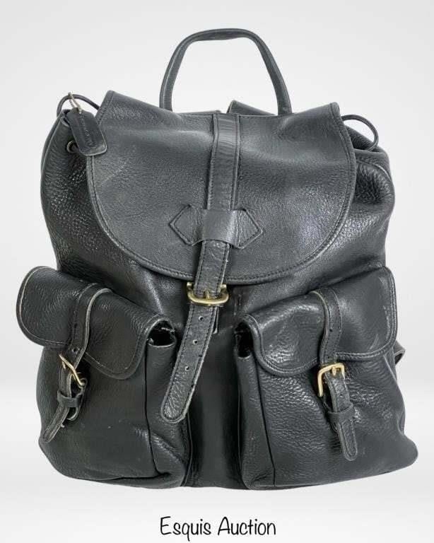 Coach Lady's Black Leather Backpack (1 of 7)
