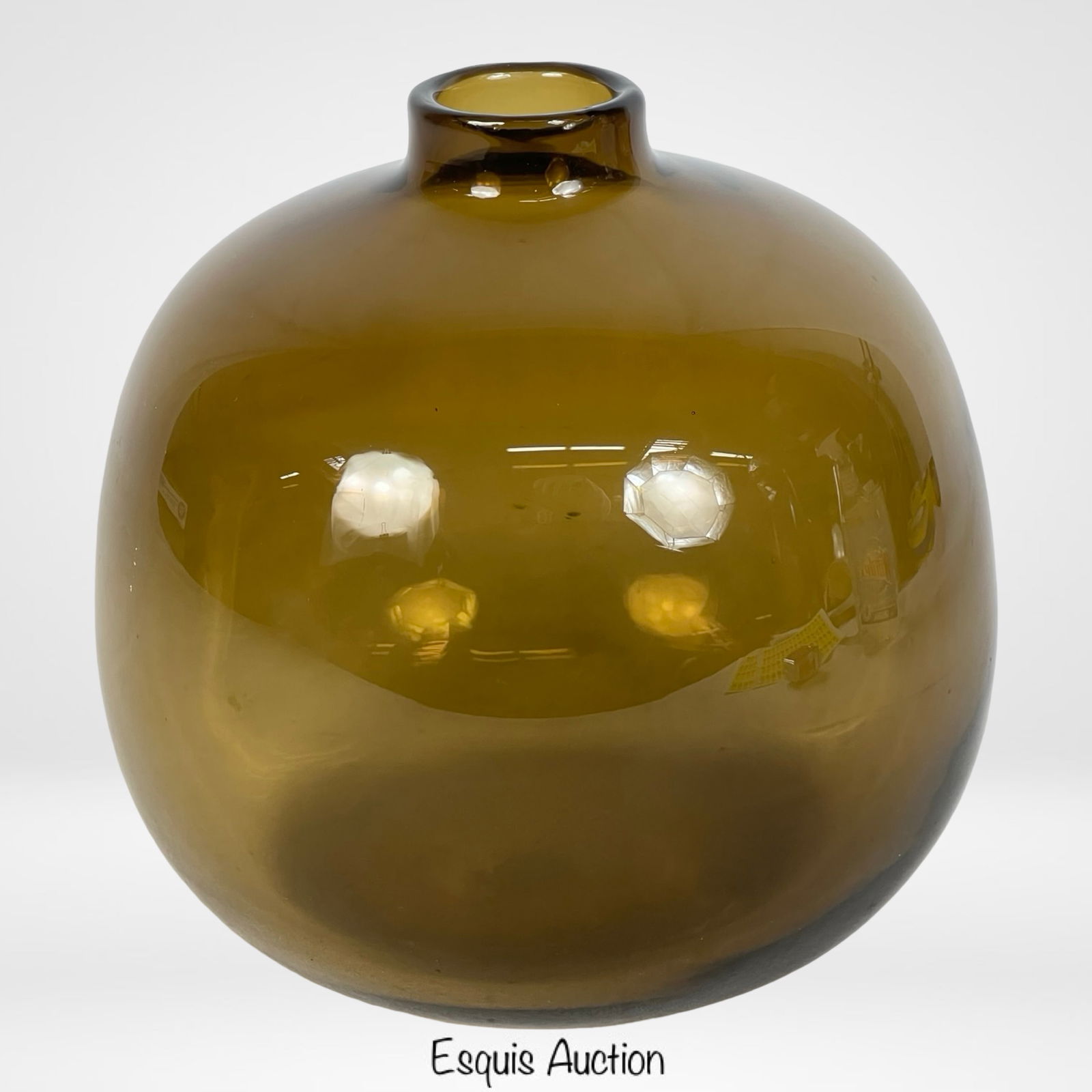 Art Glass Hand-Blown Amber Coco Vase (1 of 3)