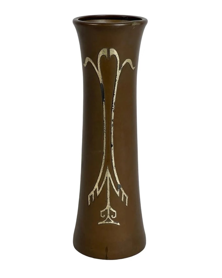 Heintz Silver Crest Art Nouveau Bronze Vase (1 of 5)