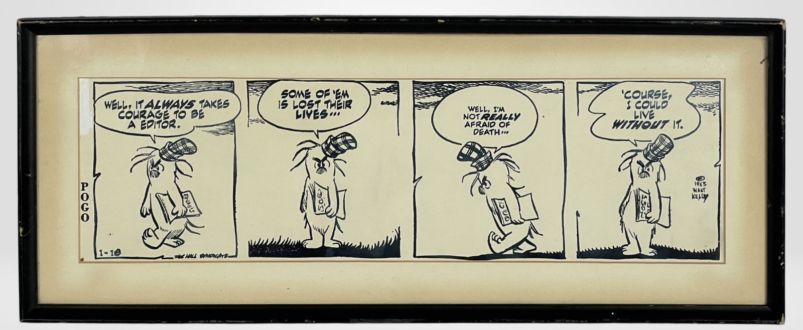 Walt Kelly "Pogo" Original Ink Drawn Comic Strip (1 of 5)