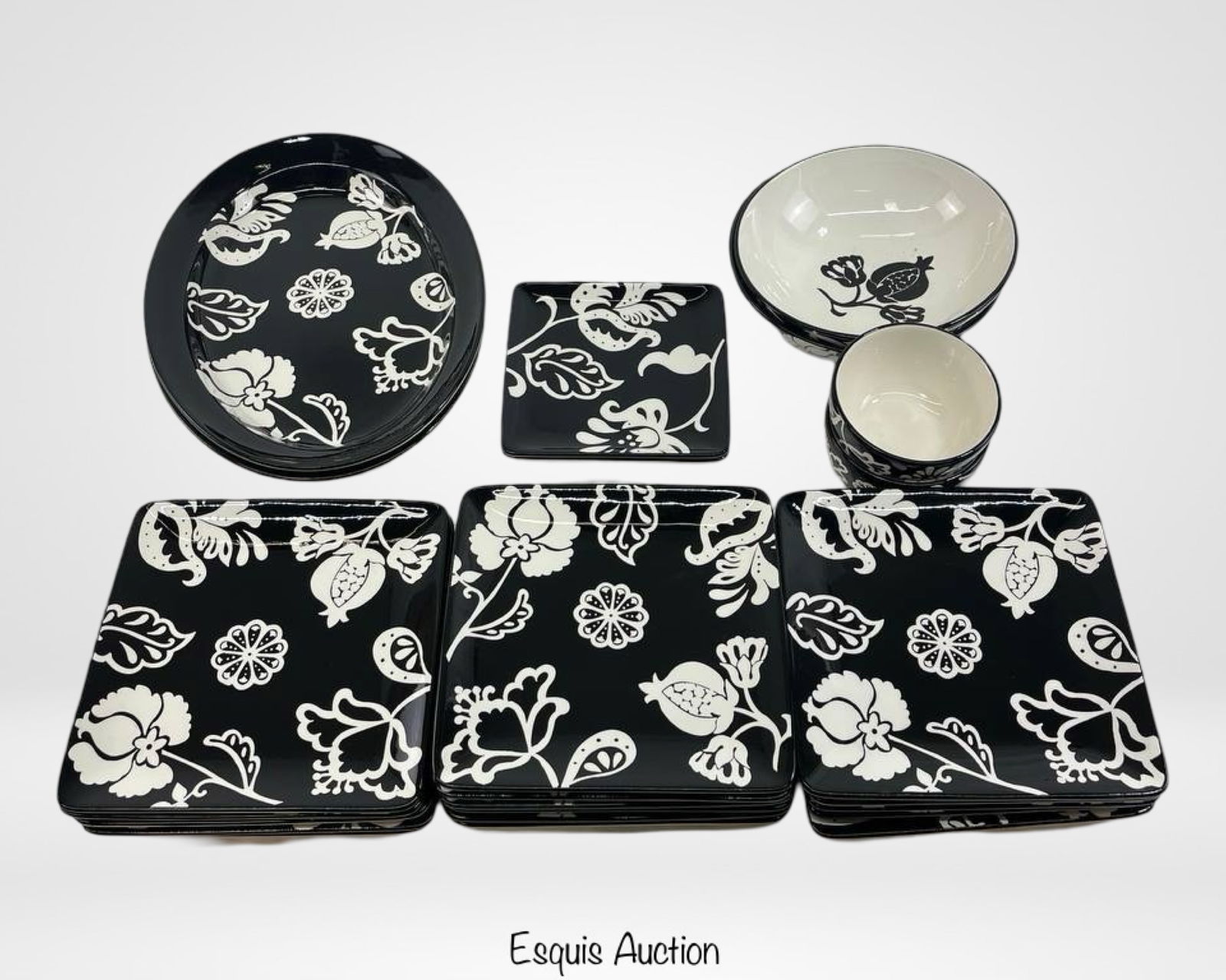 BIA Black & White Floral Dinnerware Set (1 of 10)
