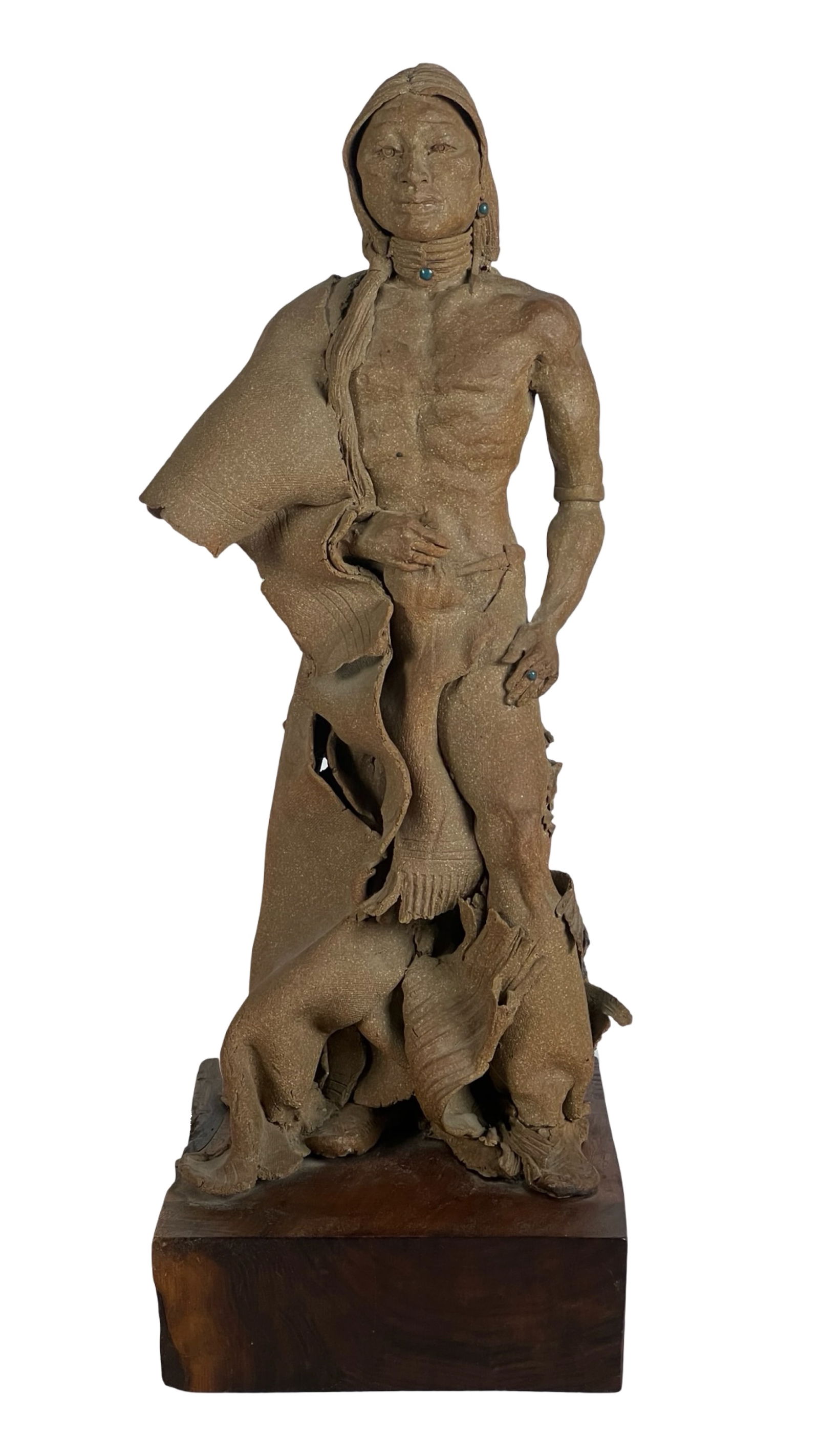 Carol Whitney Terra-Cotta Indian Girl Sculpture (1 of 5)