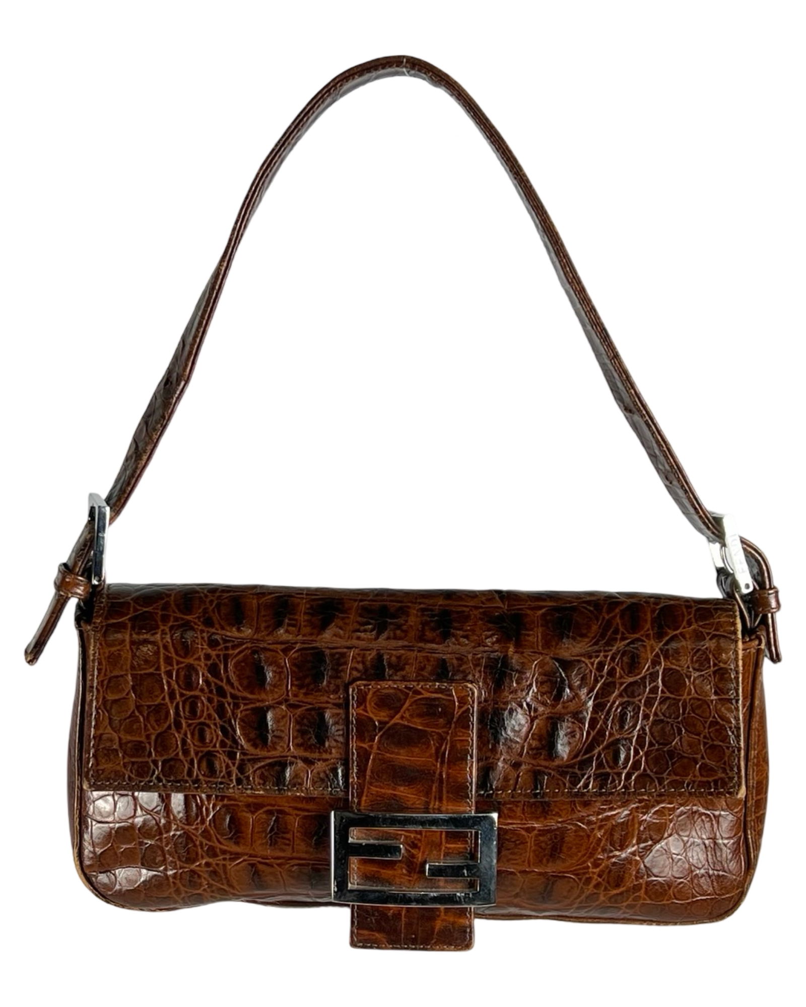 Baguette Brown Leather Shoulder Bag/ Handbag (1 of 5)
