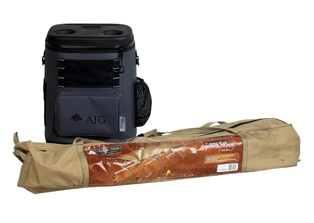 ICool Xtreme Tucson Backpack Cooler & Camp Cot: This bundle includes an iCOOL Xtreme Tucson backpack cooler with an 18-can capacity and a durable Ozark Trail Twin Size Camp Cot. The camp cot measures 6 ft 3 in long by 2 ft 3 in wide.Both items are