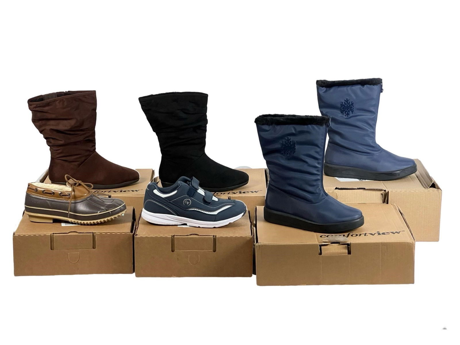 5 Pairs Comfortview Women's Shoes & Boots- All New (1 of 4)