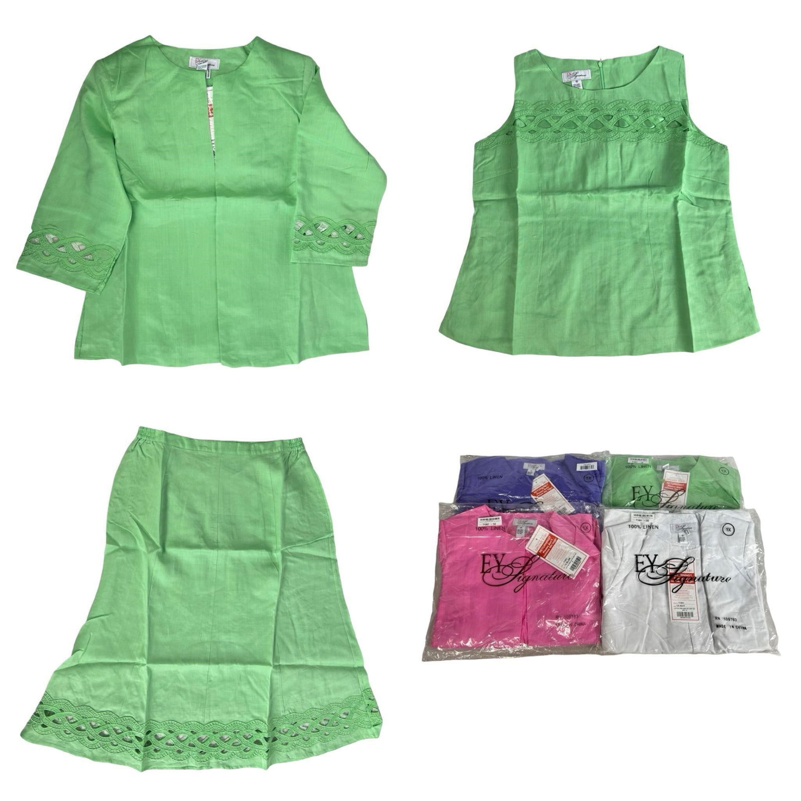 Ladys Summer Linen Suits- Skirt, Top & Jacket- New (1 of 5)