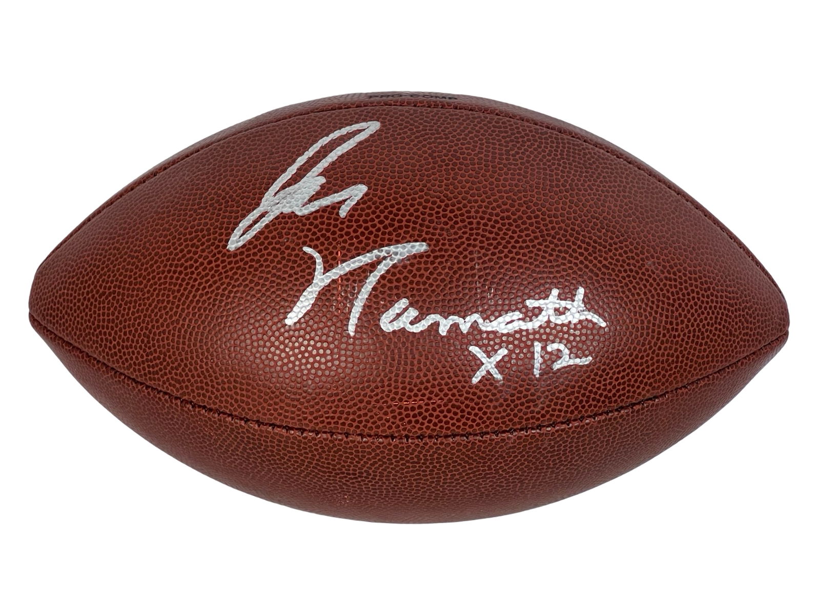 Joe Namath #12 Autographed Wilson NFL Football (1 of 4)