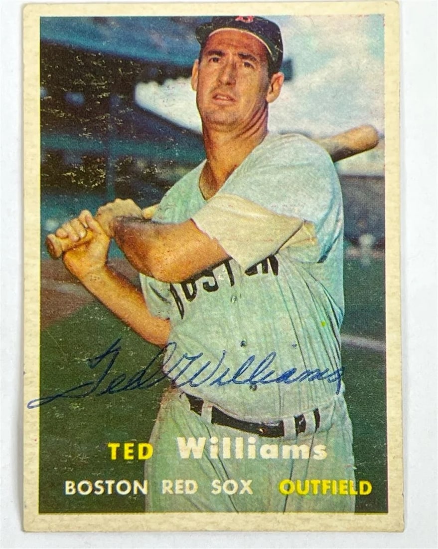 Ted Williams Signed '57 Topps Baseball Card (1 of 4)