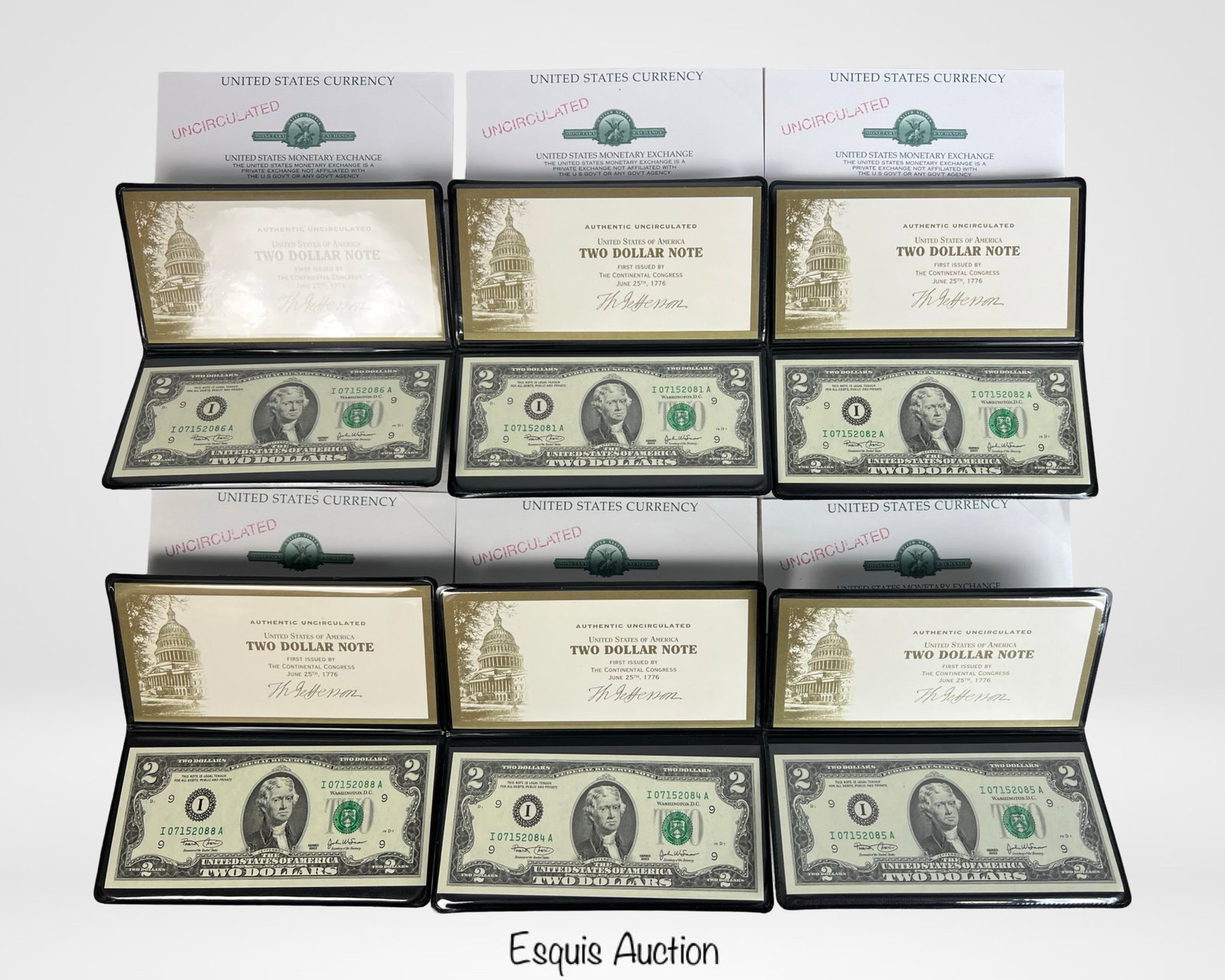 14 Uncirculated 2003 US 2 Dollar Bills/ Banknotes (1 of 8)