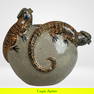 Jorge Wilmot Mexican Tonala Iguana Pottery Vase