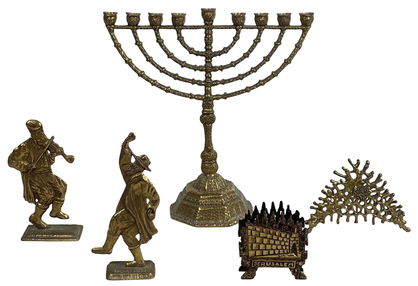Vintage Judaica Brass Figurines & Menorah (1 of 5)