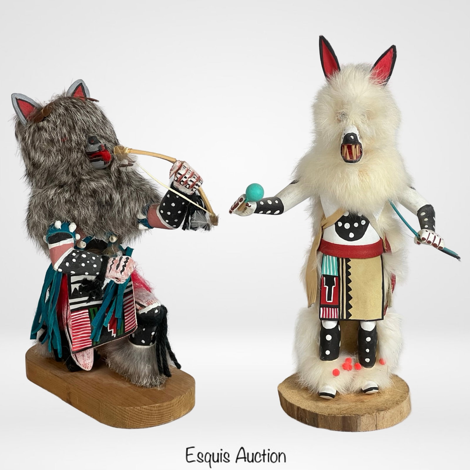 Grey Wolf & White Wolf Hopi Kachina Dolls (1 of 7)