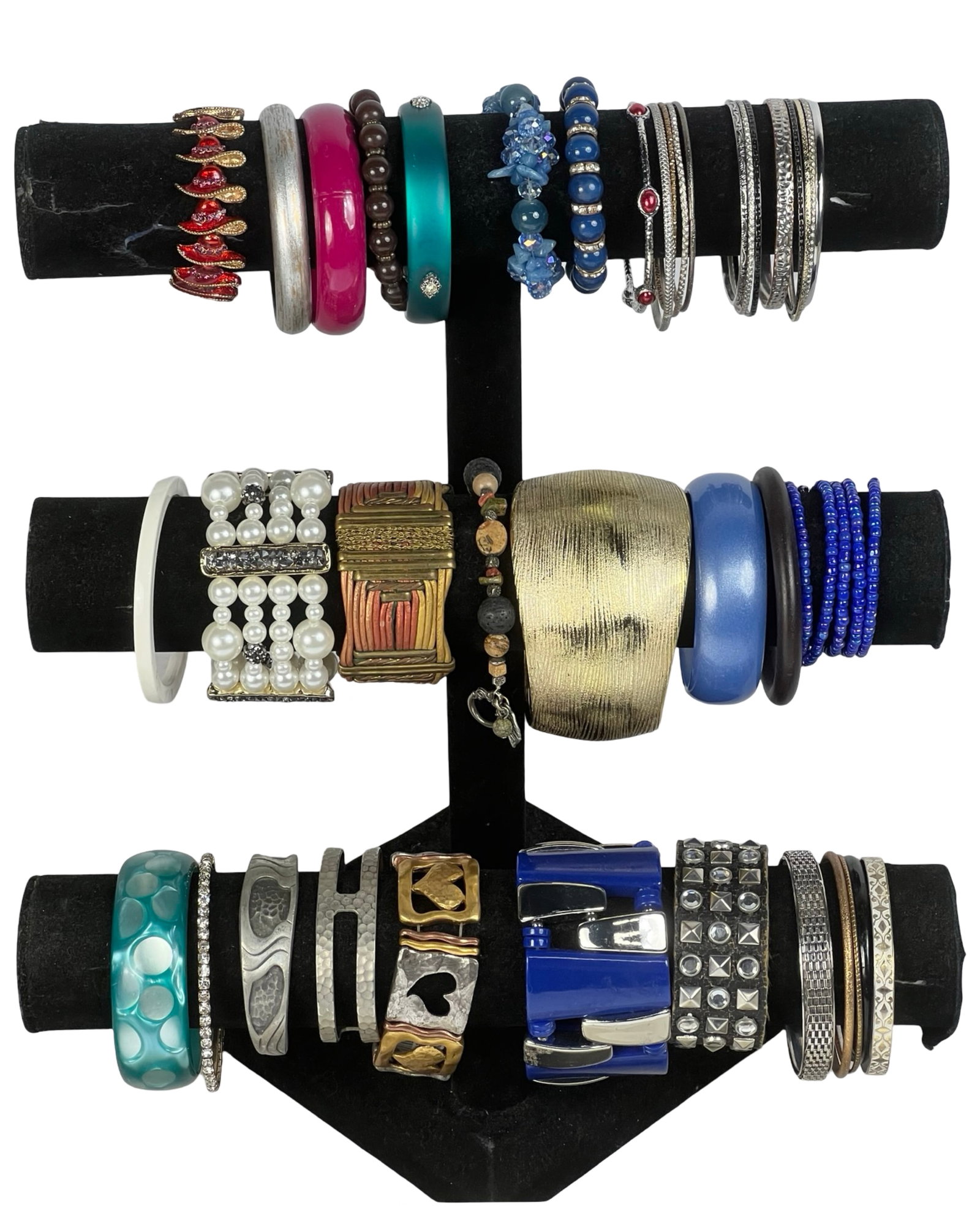Collection of Lady's Bracelets: Explore a diverse assortment of bracelets, each one offering its own unique style and charm. Display stands are not included.