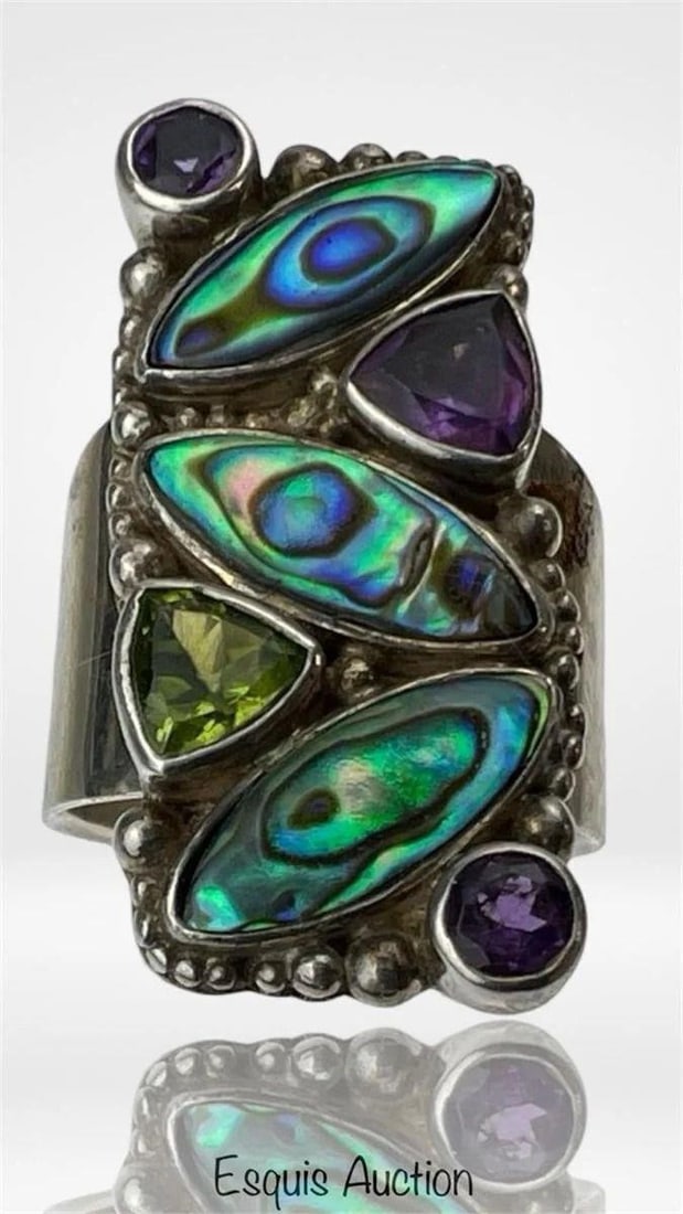 Sajen Sterling Silver Abalone Amethyst Ring (1 of 6)