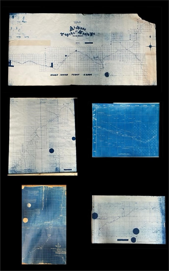 Atchison, Topeka & Santa Fe Railroad Maps Blueprin (1 of 14)