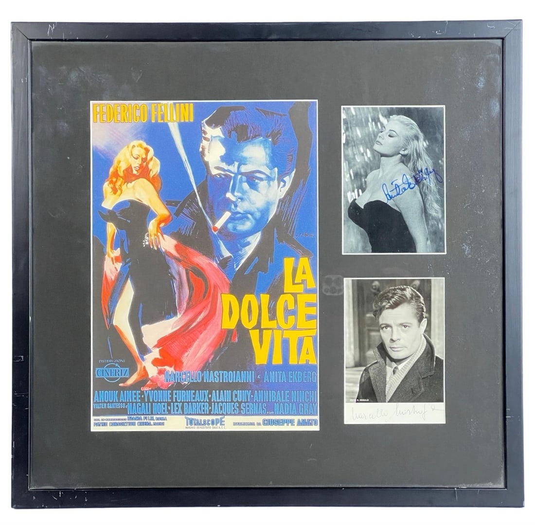 1960 "La Dolce Vita" Cast Signed Movie Display (1 of 3)