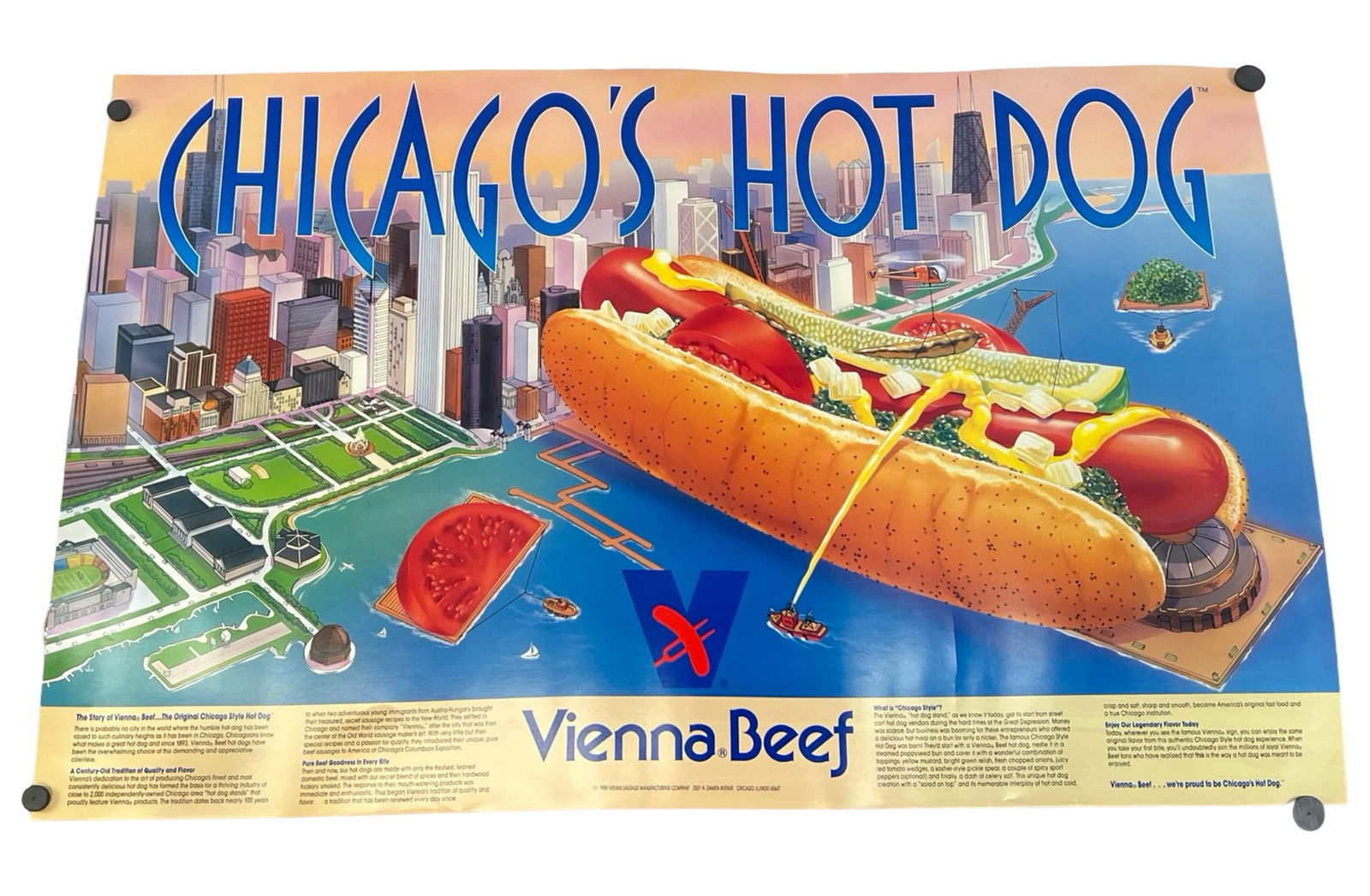 Ikonic Vienna Beef Chicago Hot Dog Poster 1989 (1 of 2)