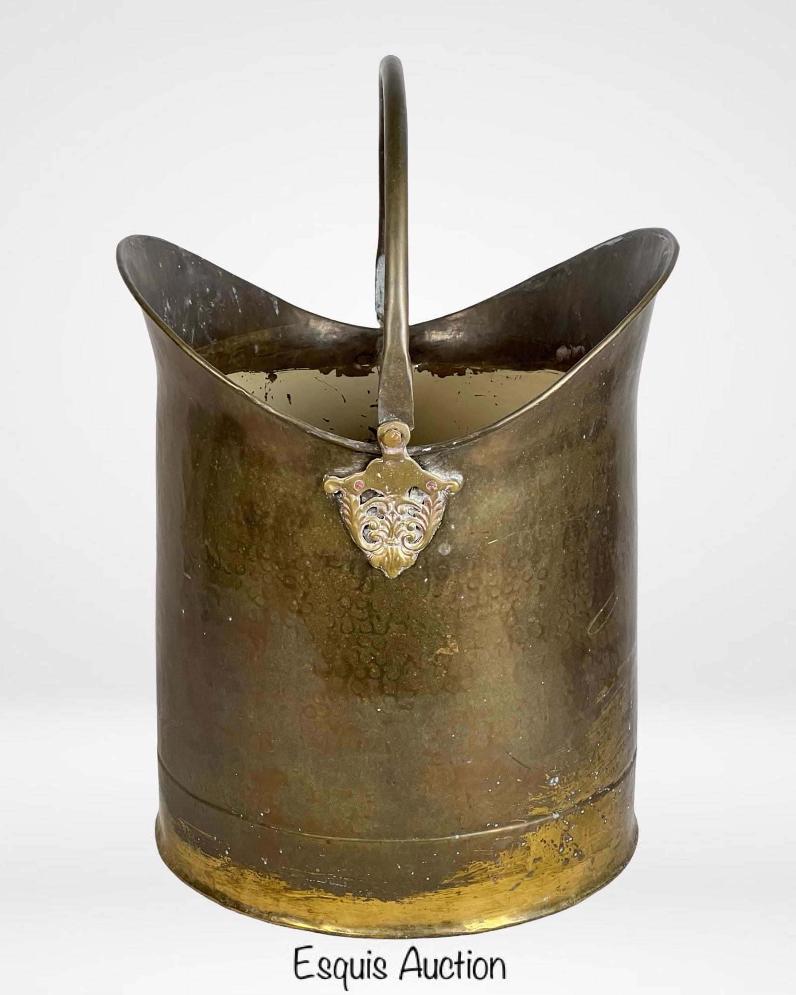 Large Antique Copper Coal Basket (1 of 5)