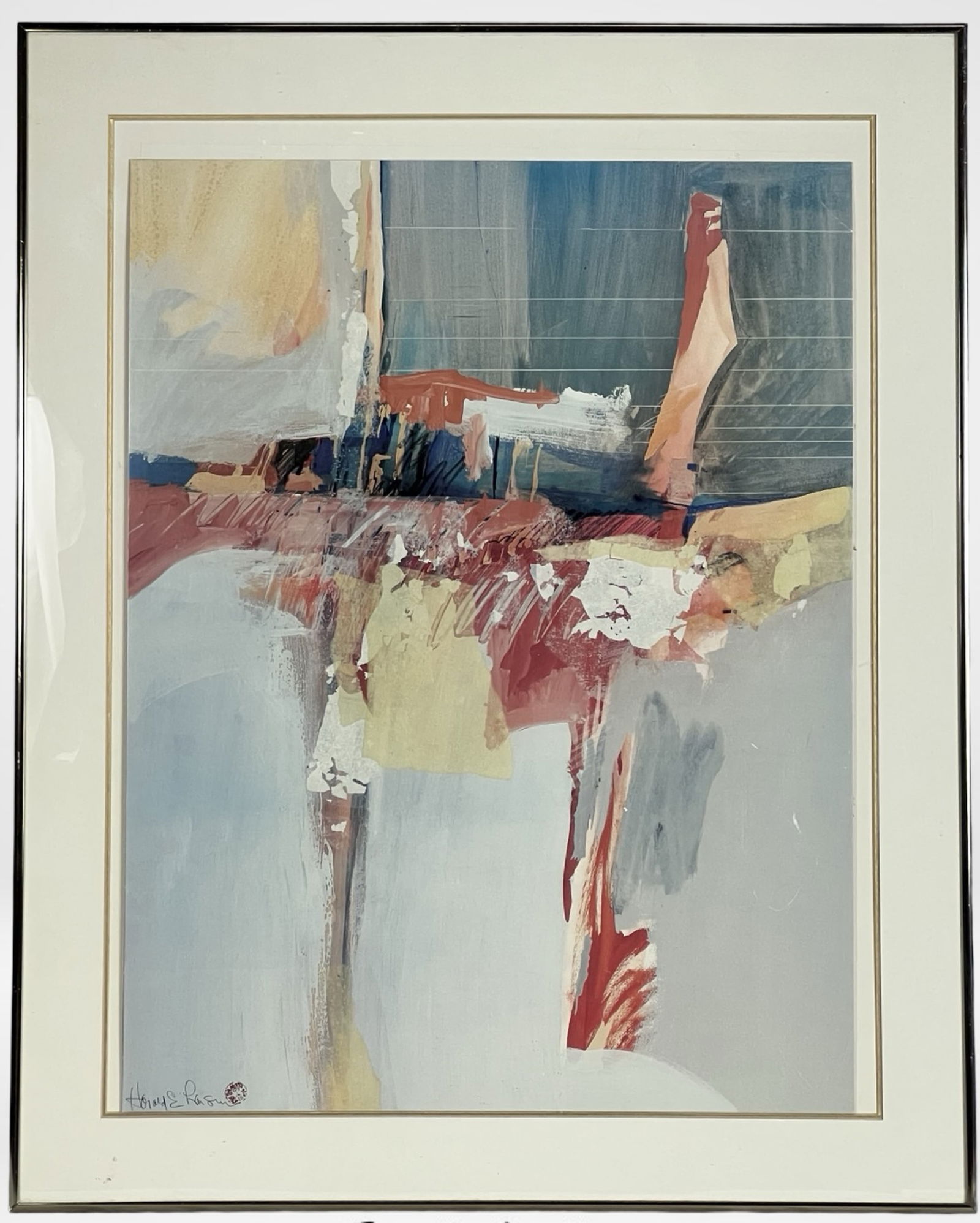 Harold E. Larsen Abstract Contemporary Lithograph (1 of 2)
