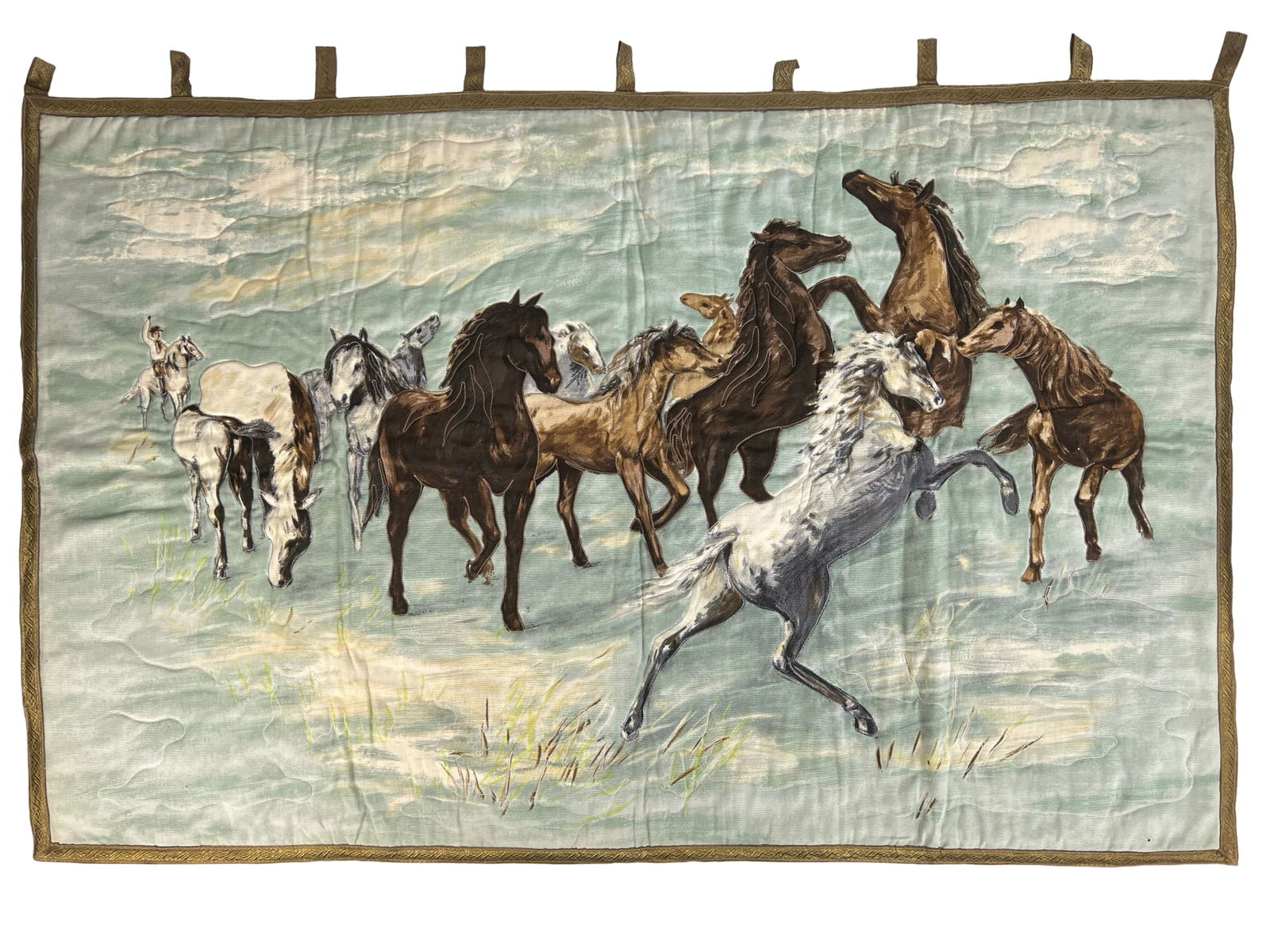 Vintage French Wild Horse Wall Tapestry (1 of 4)