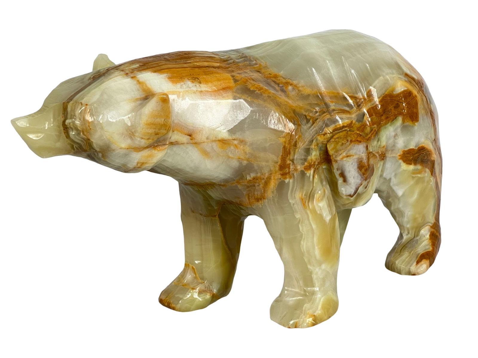 Large Hand-Carved Onyx Bear 11" (1 of 5)