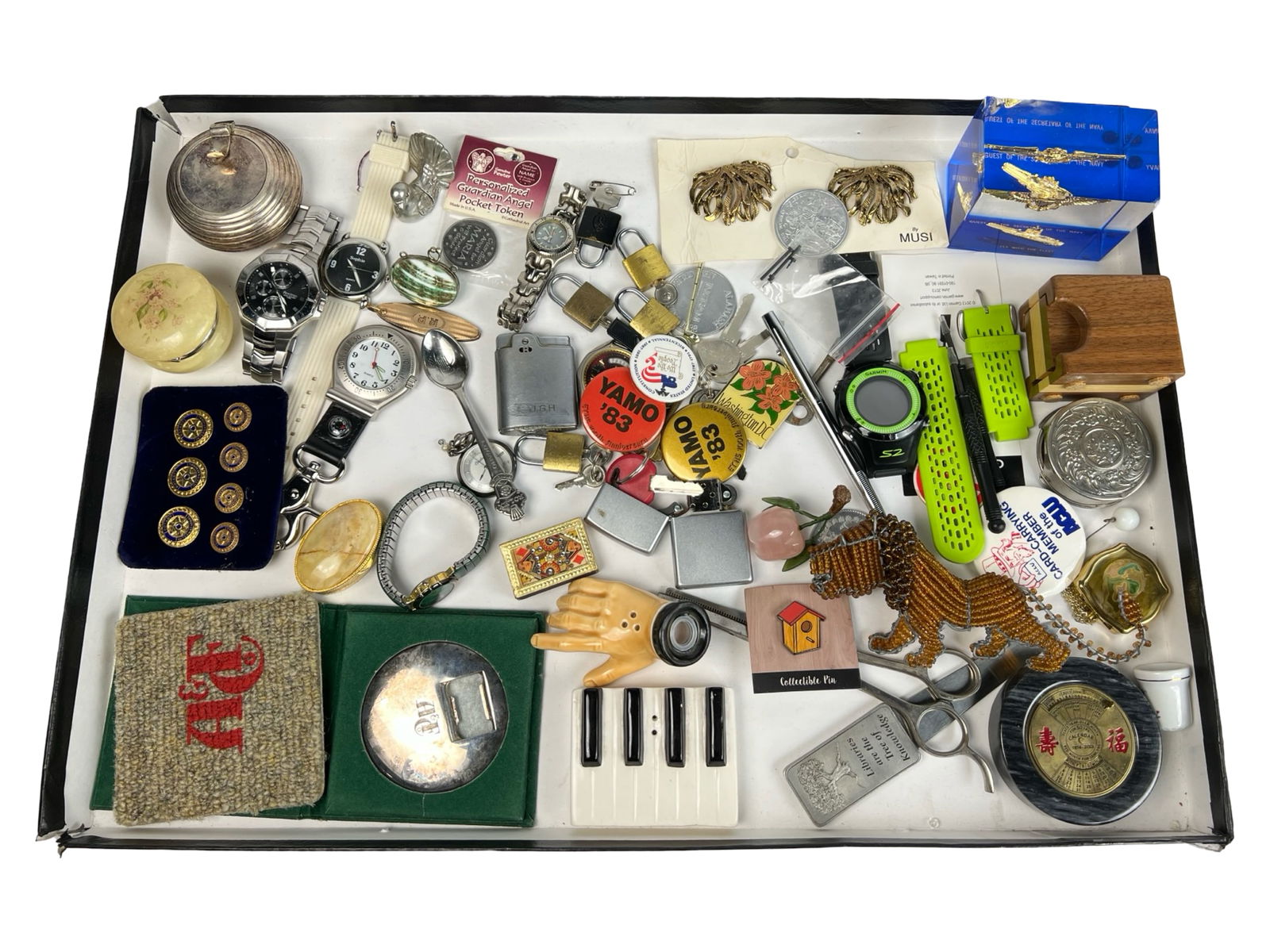 Small Vintage Collectibles- Watches, Lighters, Pin (1 of 6)