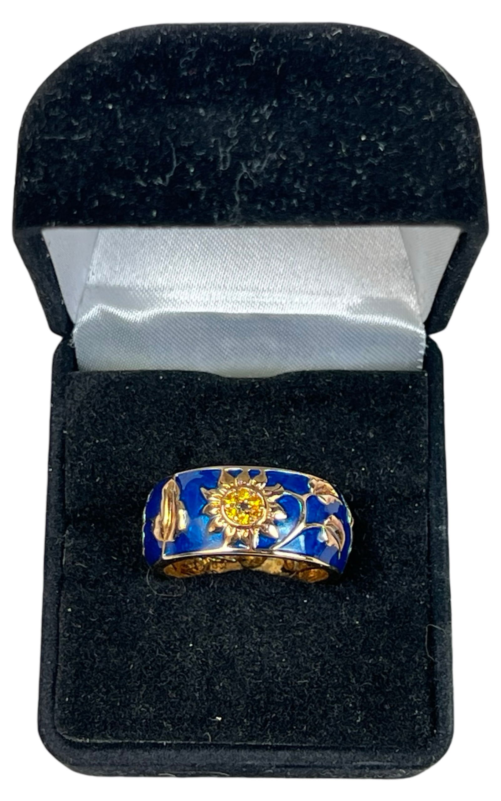 Van Gogh's Sterling Jewelled Sunflower Ring (1 of 4)