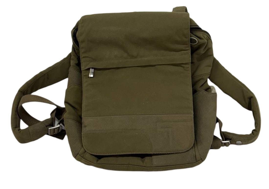 TUMI Khaki Green Nylon Suede Leather Tech Backpack (1 of 4)