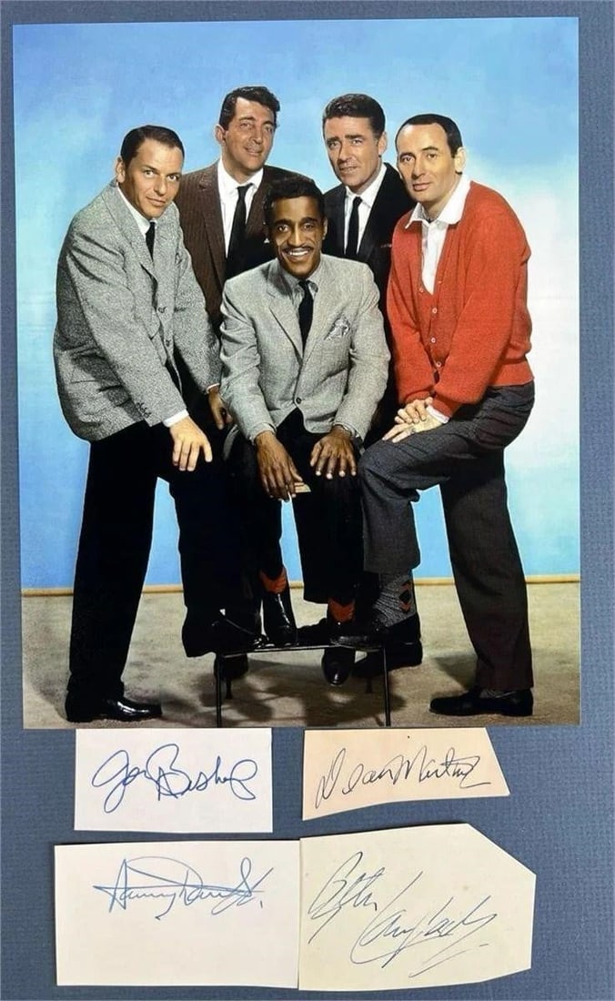 "Rat Pack"- Set of 4 Autographes- Martin, Davis, (1 of 4)