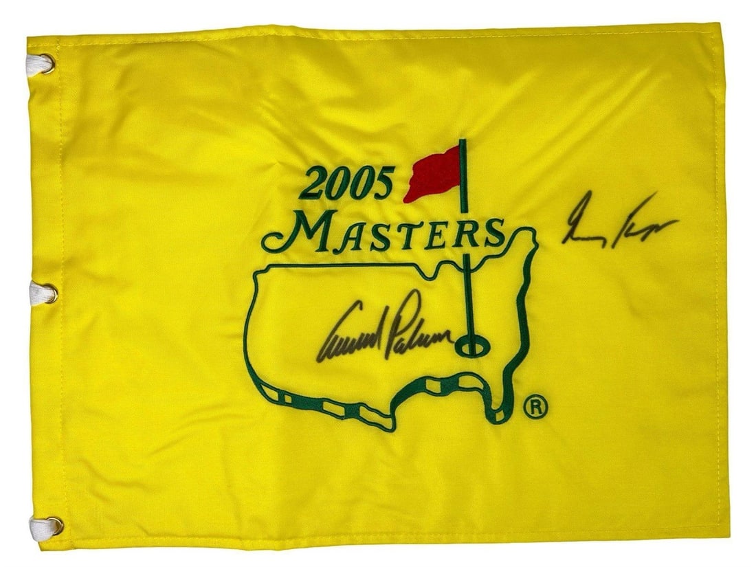 Arnold Palmer & Player Signed 05 Masters Golf Flag (1 of 4)