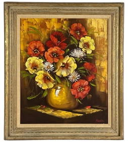 Adolphe Feder-Still Life Oil Painting with Flowers (1 of 3)