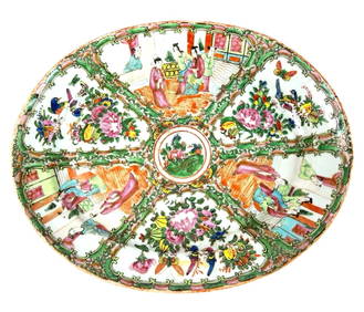 Chinese Qing Dynasty Rose Medallion Platter (1 of 5)