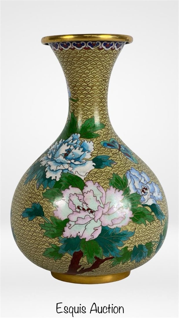 Large Vintage Chinese Cloisonne Enamel Vase (1 of 5)