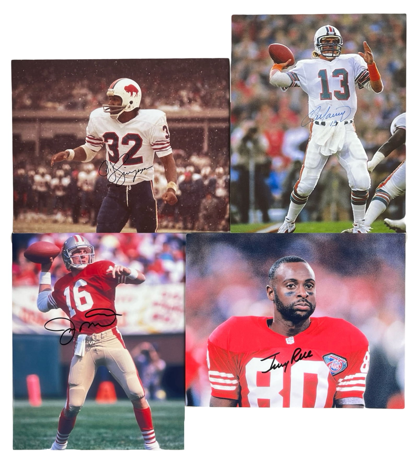 Football Legends Signed Photos- OJ Simpson, Marino (1 of 5)
