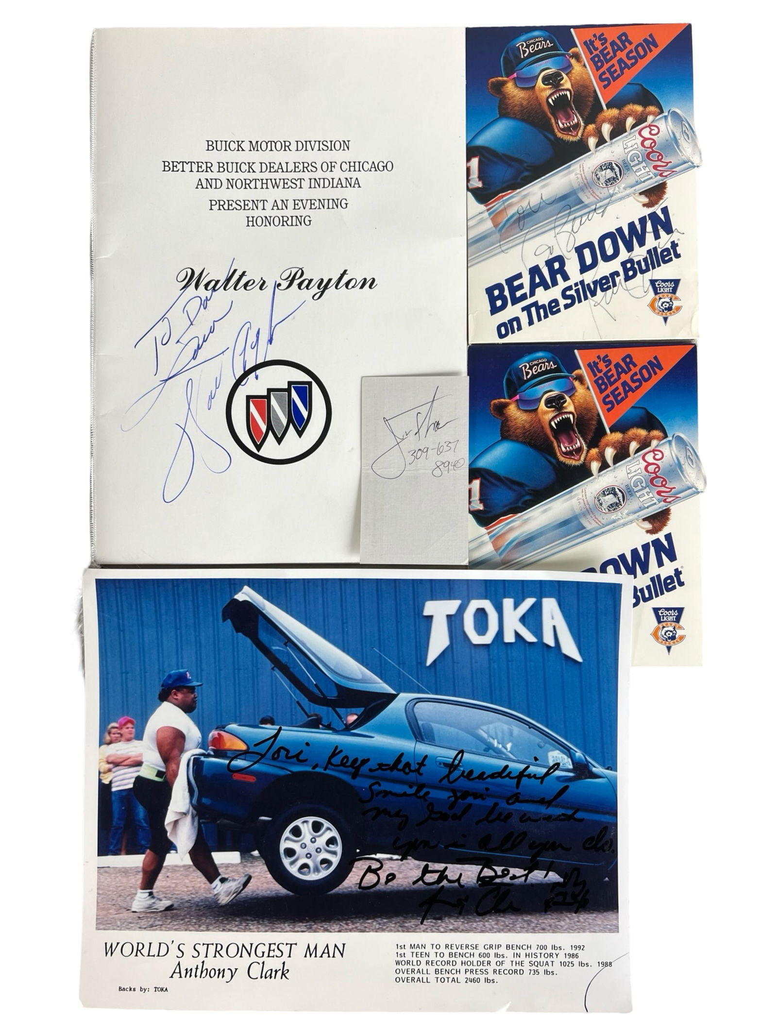 Sports Legends Autographs including Walter Payton (1 of 10)