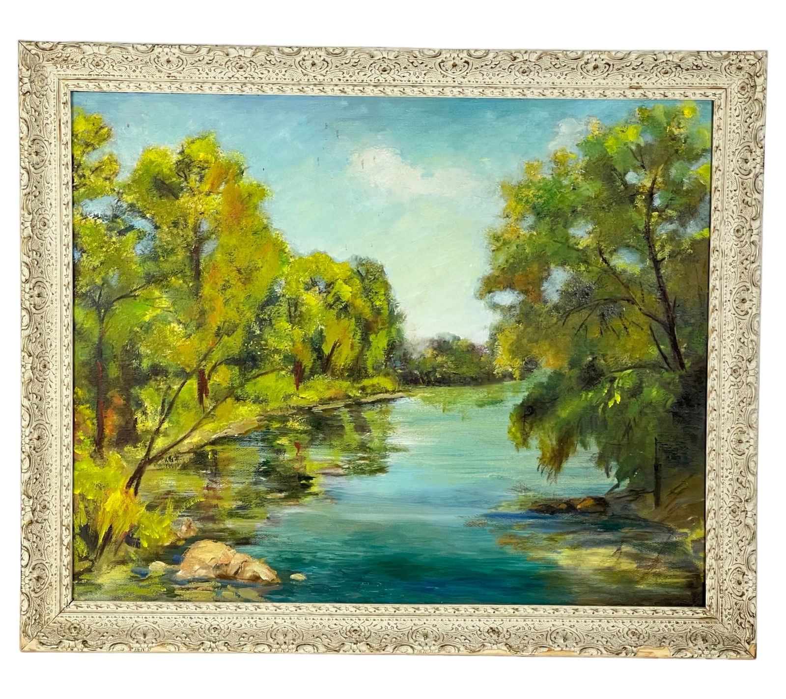 Tranquil River Bend - Midcentury Oil Painting (1 of 3)