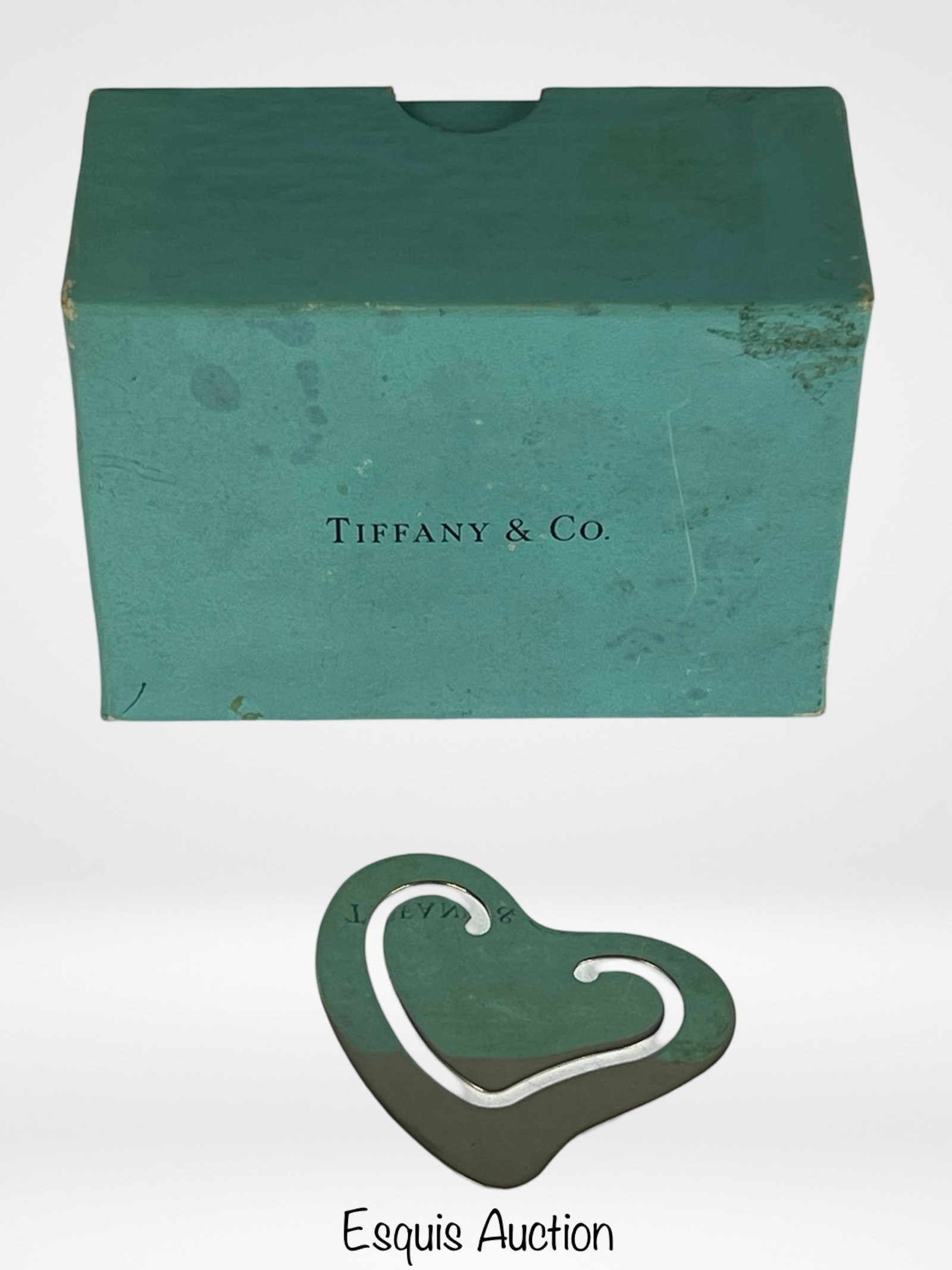 Tiffany & Co Sterling Silver Heart Bookmark: Tiffany & Co Sterling Silver Heart Bookmark by Elsa Peretti. 2" x 2". Good Condition.