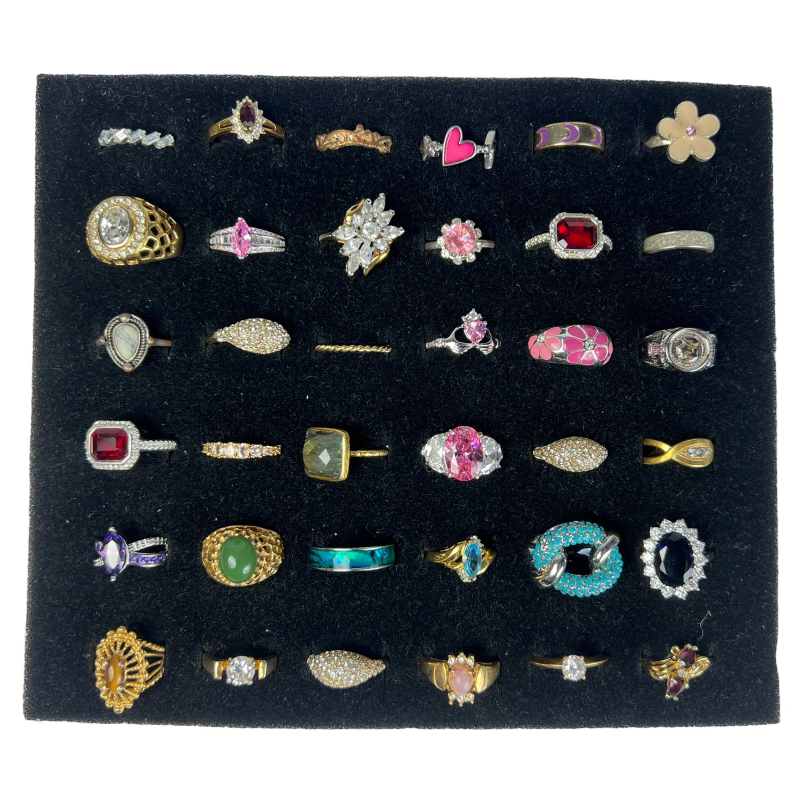Elegance for Every Finger- Collection of Rings: Indulge in the allure of elegant adornments with this exquisite Collection of 36 Various Rings. From timeless classics to contemporary statements, this assortment caters to diverse tastes, offering a 