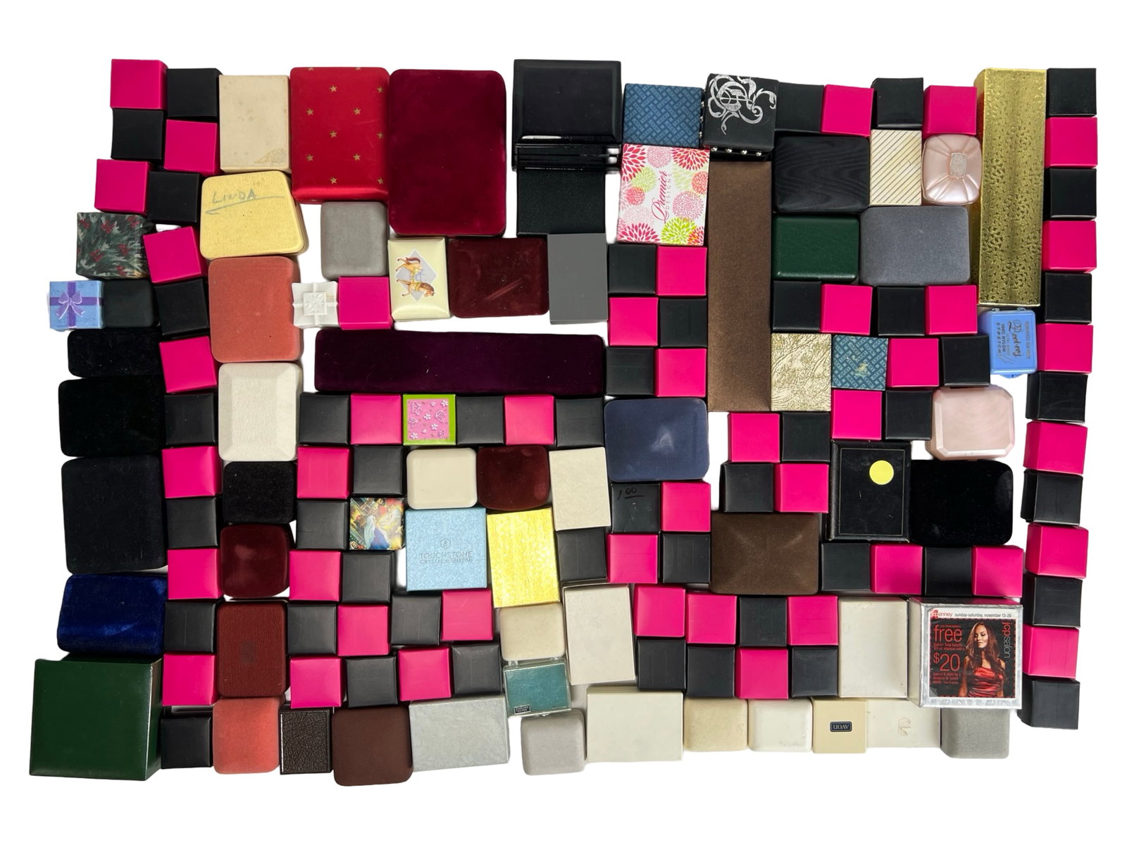Large Assortment of Jewelry & Ring Boxes: Large Assortment of Jewelry & Ring Boxes. All empty.